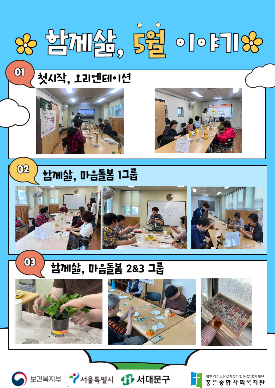 2025년 고독사 예방 및 관리 시범사업 사회적 관계망 형성프로그램 ‘함께삶 5월 활동